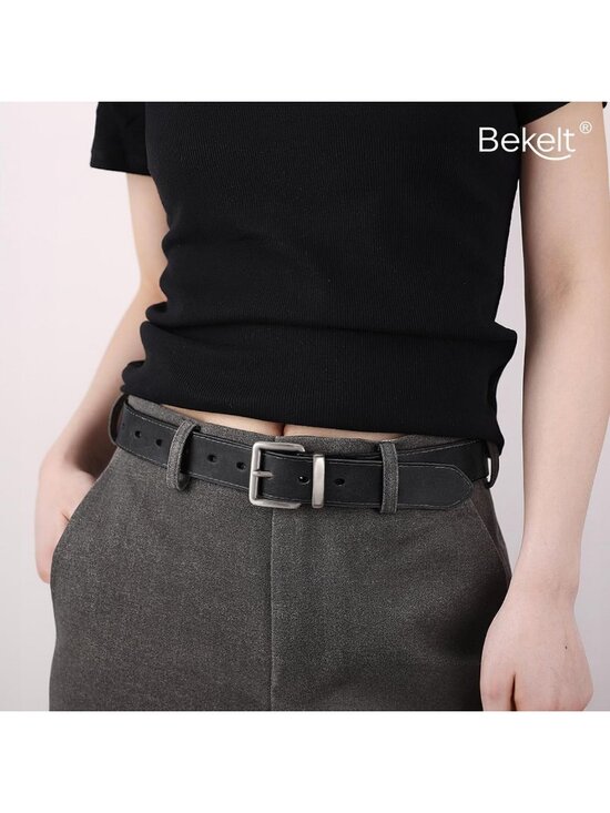 Genuine Leather Women\'s Belt for Jeans - Full Grain Waist Belt with Matte Buckle main image 6